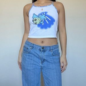 White Graphic Baby Cami Top